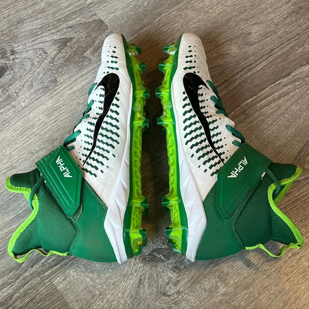 Nike Alpha Menace Pro 2 Football Cleats Mid White‎ Pine Mens 11 UK 10 EU 45